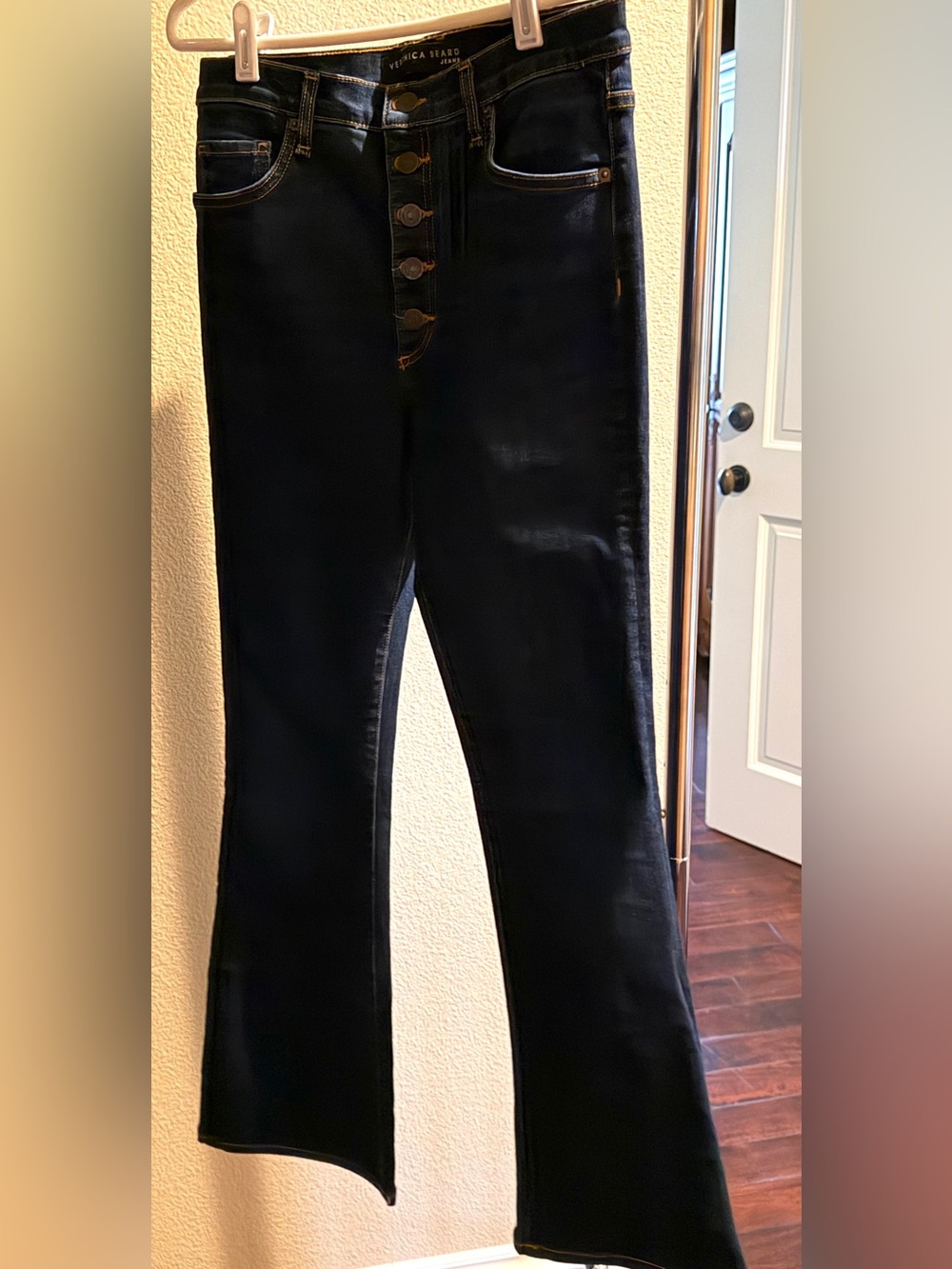 Veronica Beard Beverly Skinny Flare High Rise Jeans 28/6 Prussian Blue